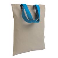 MINI SHOPPER IN COTONE CON MANICI COLORATI